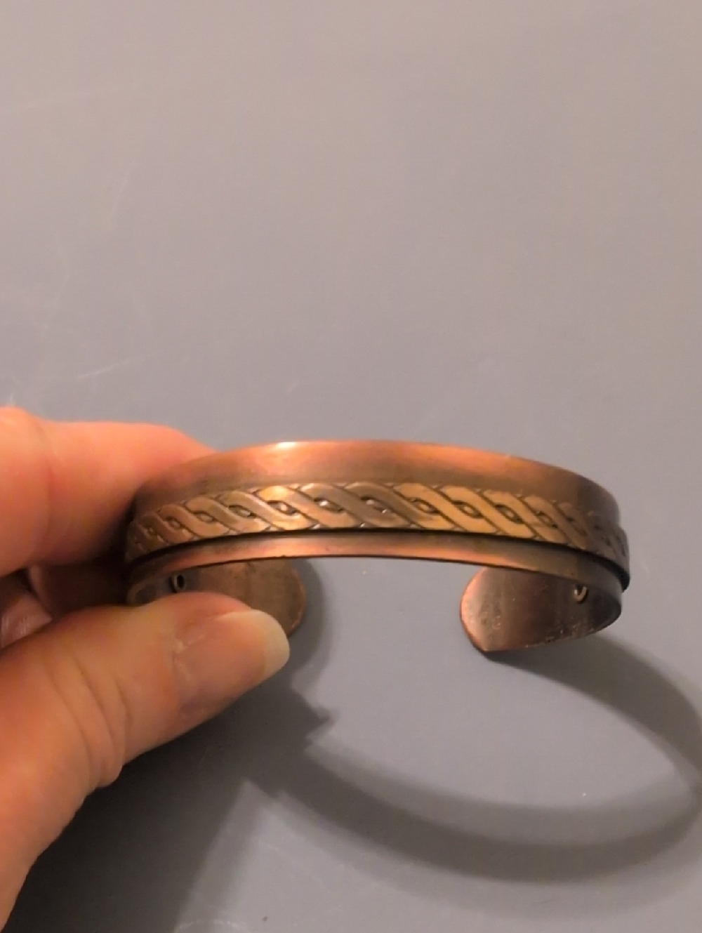 Solid Copper Braided Cuff Bracelet